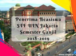 Daftar Peserta Lolos Seleksi Beasiswa Social Trust Fund UIN Jakarta Semester Ganjil 2018/2019