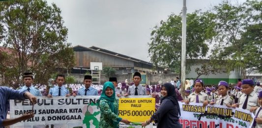 Yayasan Kamilul Awwabin Titipkan Donasi untuk Korban Musibah Palu