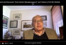 Book Launch and Discussion of Soul Catcher: Java’s Fiery Prince Mangkunagara I, 1726-1795, and Tribute to Prof. MC. Ricklefs