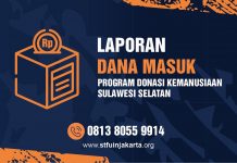 Laporan Donasi Masuk Program Donasi Kemanusiaan Sulawesi Selatan Per 22 Februari 2019