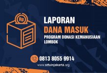Laporan Donasi Masuk Program Donasi Kemanusiaan Lombok Per 20 Agustus 2018
