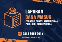 Laporan Donasi Masuk Program Donasi Kemanusiaan Palu, Sigi, dan Donggala Per 23 Februari 2019