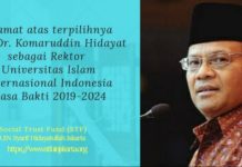 Selamat Atas Terpilihnya Prof. Dr. Komaruddin Hidayat Sebagai Rektor UIII