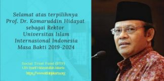 Selamat Atas Terpilihnya Prof. Dr. Komaruddin Hidayat Sebagai Rektor UIII