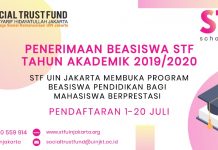 Penerimaan Beasiswa Social Trust Fund (STF) UIN Jakarta Tahun Akademik 2019/2020