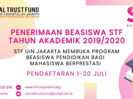 Selamat Kepada Mahasiswa Penerima Beasiswa Social Trust Fund UIN Jakarta Tahun Ajaran 2019/2020 (Semester Ganjil)