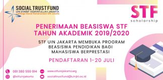 Pengumuman Penerimaan Beasiswa STF Tahun 2019/2020 (Seleksi Tahap I)
