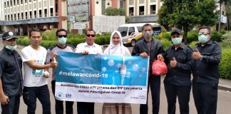 Antisipasi COVID-19, STF UIN Jakarta Bagikan Ratusan Hand Sanitizer STF serahkan puluhan botol handsanitizer kepada satpam UIN Jakarta yang telah berada di garda terdepan dalam mengamankan lingkungan kampus UIN.