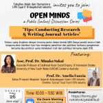 OPEN MINDS: A Public (online) Discussion Series. ”Tips: Conducting Research and Writing Journal Articles”