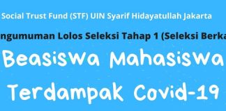 Pengumuman Lolos Seleksi Berkas Beasiswa Mahasiswa Terdampak Covid-19