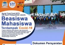 Social Trust Fund (STF) UIN Jakarta Membuka Program Beasiswa bagi Mahasiswa/i yang Terdampak Covid-19