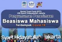 STF UIN Umumkan Nama yang Lolos Seleksi Berkas Beasiswa Mahasiswa Terdampak Covid-19