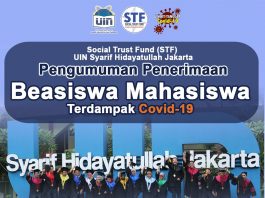 STF UIN Umumkan Nama yang Lolos Seleksi Berkas Beasiswa Mahasiswa Terdampak Covid-19
