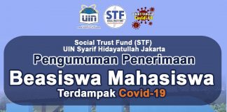 STF UIN Umumkan Nama yang Lolos Seleksi Berkas Beasiswa Mahasiswa Terdampak Covid-19
