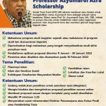 STF UIN Jakarta Kembali Membuka Pendaftran Professor Azyumardi Azra Scholarships