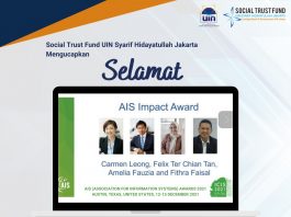 Selamat! Association for Information Systems (AIS) Awards 2021 memberikan penghargaan kepada tim Dr Carmen, Dr Felix, Prof. Amelia dan Dr Fithra