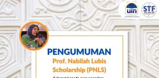 Pengumuman Penerima Profesor Nabilah Lubis Scholarship (PNLS) Tahun Akademik 2022