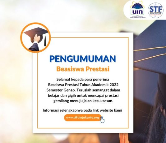 Pengumuman Penerima Beasiswa Prestasi Tahun Akademik 2022 Semester Genap