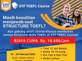 Short Course Structure TOEFL di STF UIN Jakarta