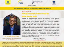 Shortcourse Bispro Pertemuan #4 “Mengkontekstualisasikan Praktik Amal Sosial Nabi”