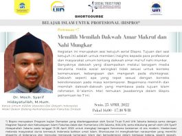 Shortcourse Bispro Pertemuan #7 “Memilih Memilah Dakwah Amar Ma’ruf Nahi Munkar”