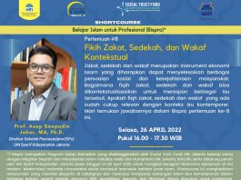 Shortcourse Bispro Pertemuan #8 “Fiqih Zakat, Sedekah, dan Wakaf Kontekstual”