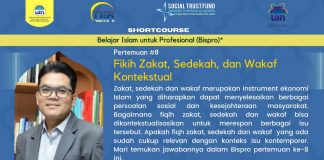 Shortcourse Bispro Pertemuan #8 “Fiqih Zakat, Sedekah, dan Wakaf Kontekstual”
