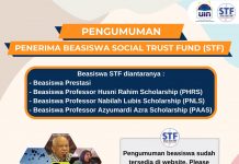 Pengumuman Penerima Beasiswa Social Trust Fund (STF) Tahun Akademik 2022 Semester Ganjil