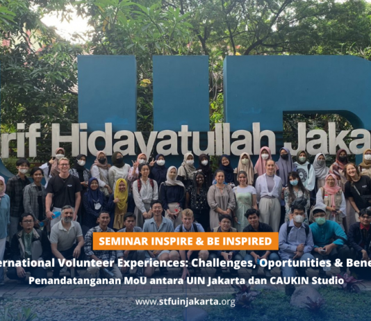 Social Trust Fund (STF) UIN Jakarta sukses menggelar Seminar Internasional “Inspire and be Inspired” dan Penandatanganan MoU antara UIN Jakarta dan CAUKIN Studio