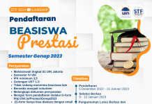 Pendaftaran Beasiswa Prestasi STF Semester Genap 2023 Kembali dibuka