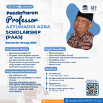 Pendaftaran Professor Azyumardi Azra Scholarship Semester Genap 2023 Kembali dibuka