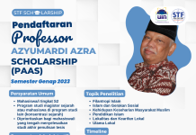 Pendaftaran Professor Azyumardi Azra Scholarship Semester Genap 2023 Kembali dibuka