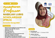 Pendaftaran Professor Nabilah Lubis Scholarship Semester Genap 2023 Kembali dibuka