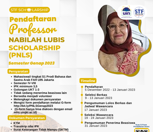 Pendaftaran Professor Nabilah Lubis Scholarship Semester Genap 2023 Kembali dibuka