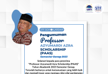 Pengumuman Penerima Professor Azyumardi Azra Scholarship Tahun Akademik 2023 Semester Genap
