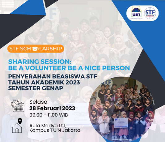 Sharing Session:Be a Volunteer Be a Nice Person dan Penyerahan Beasiswa STF Tahun Akademik 2023 Semester Genap
