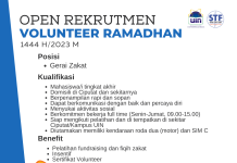 Open Rekrutmen Volunteer Ramadhan STF UIN Jakarta 1444 H/2023 M