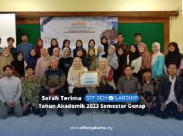 Serah Terima STF Scholarship Tahun Akademik 2023 Semester Genap