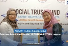 Prof. Dr. Hj. Euis Amalia, M.Ag Salurkan Zakat Maal Melalui UPZ BAZNAS STF UIN Jakarta