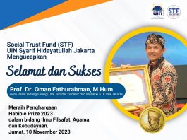 Guru Besar UIN Jakarta sekaligus Donatur STF UIN Jakarta, Prof Oman Fathurahman Raih Penghargaan Habibie Prize 2023