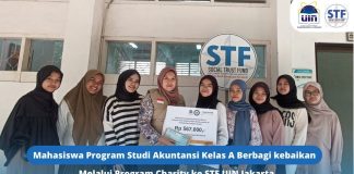Mahasiswa Program Studi Akuntansi Kelas A Berbagi Kebaikan Melalui Program Charity ke STF UIN Jakarta