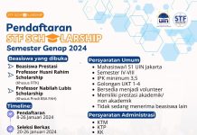 Pendaftaran STF Scholarship Semester Genap 2024 Telah Dibuka