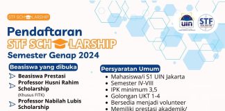 Pendaftaran STF Scholarship Semester Genap 2024 Telah Dibuka