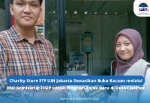 Charity Store STF UIN Jakarta Donasikan Buku Bacaan melalui HMI Komisariat FISIP untuk Program Pojok Baca di Desa Ciasihan