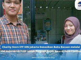 Charity Store STF UIN Jakarta Donasikan Buku Bacaan melalui HMI Komisariat FISIP untuk Program Pojok Baca di Desa Ciasihan