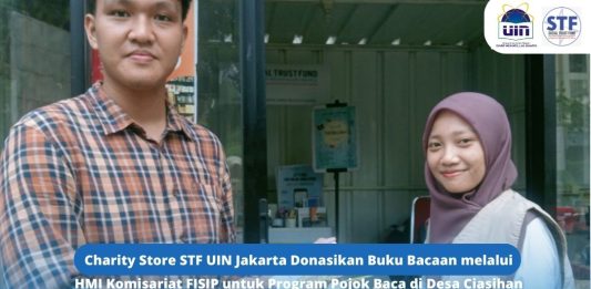 Charity Store STF UIN Jakarta Donasikan Buku Bacaan melalui HMI Komisariat FISIP untuk Program Pojok Baca di Desa Ciasihan