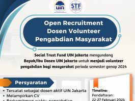 Open Recruitment Dosen Volunteer Pengabdian Masyarakat