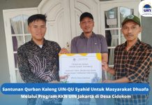 Santunan Qurban Kaleng UIN-QU Syahid Untuk Masyarakat Dhuafa