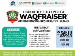 Rekrutmen dan Diklat Profesi WAQFRAISER® oleh Social Trust Fund UIN Jakarta