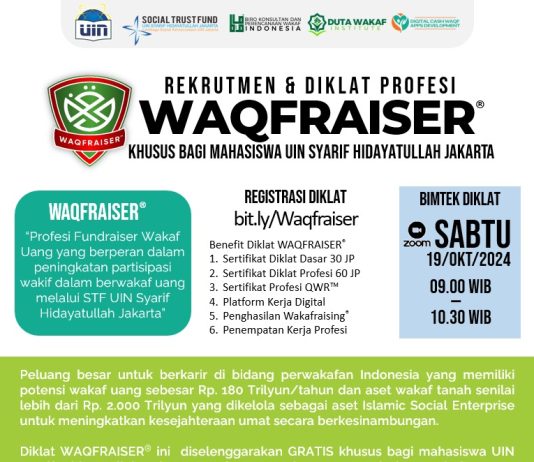 Rekrutmen dan Diklat Profesi WAQFRAISER® oleh Social Trust Fund UIN Jakarta